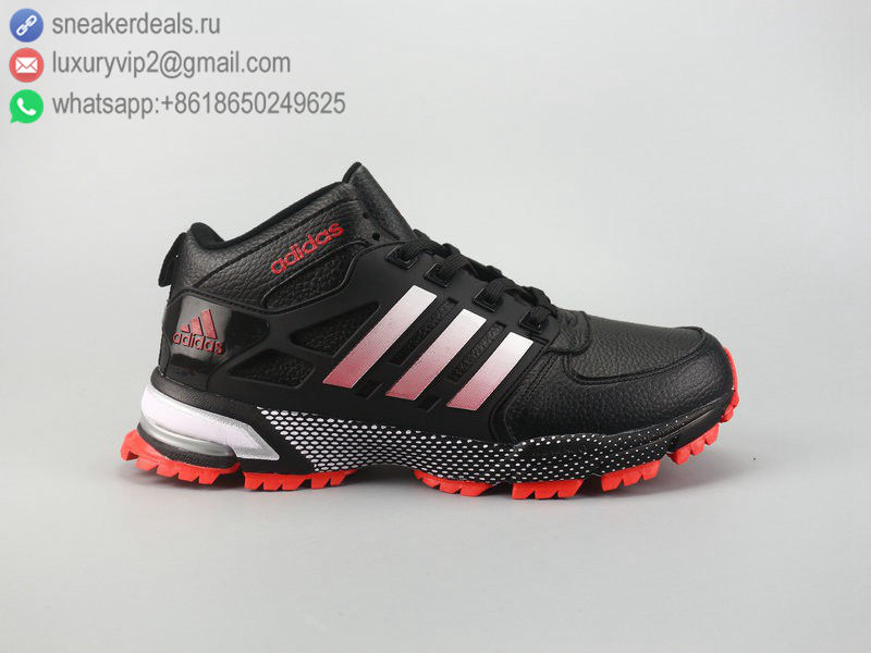 ADIDAS ANZIT FG MID BLACK RED LEATHER MEN SNEAKERS